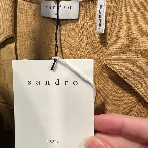 NWT SANDRO PARIS Suzie Cardigan - Camel Yellow - Picture 7 of 8